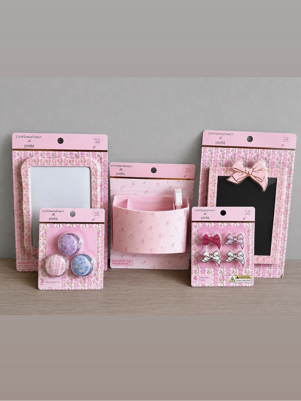 LoveShackFancyr School Locker Dry Erase Board/Mirror/Magnets/Magnetic Cup & Pins
